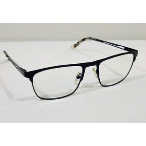 Black Metal Eyeglass Frames With Tortoise Temple Tips 51/17-141 C1